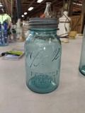 Blue Mason Jar Gallon Jar w/ Lid