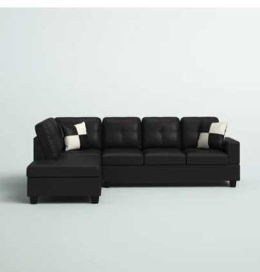 Palko 103.5" Wide Faux Leather Corner Sectional