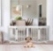 YOLENY Wooden Foldable Pet Gate Freestanding Barrier