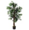 Costway 4-feet Contemporary Polyester Fabric Artificial Ficus Silk Tree in Green