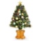 Costway 3 ft. Pre-Lit Christmas Tree Fiber Optical Firework with Ornaments and Gold Top Star