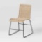 Chapin Modern Woven Dining Chair with Metal Legs Natural