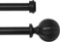 Double Curtain Rods, Window Treatment Telescoping Double Curtain Rod Set with Hardware, 3/4-Inch