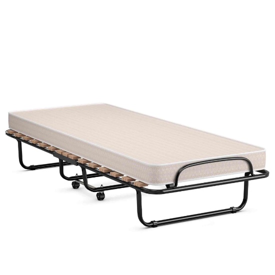 Costway Folding Bed with Mattress Portable Rollaway Cot