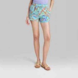 High-Rise Dolphin Shorts - Wild Fable Size M Color Aqua Blue Swirl