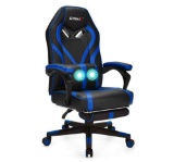 Computer Massage Gaming Recliner Chair with Footrest-Blue