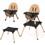 Baby High Chair Infant Wooden Convertible Chair