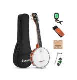 Donner Banjolele 4 String Banjo Ukulele kit Stringed Musical Instruments for Adult Beginner with