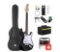 Donner DST-100B 39 Inch Electric Guitar Beginner Kit Solid Body Full Size Black HSS for Starter,
