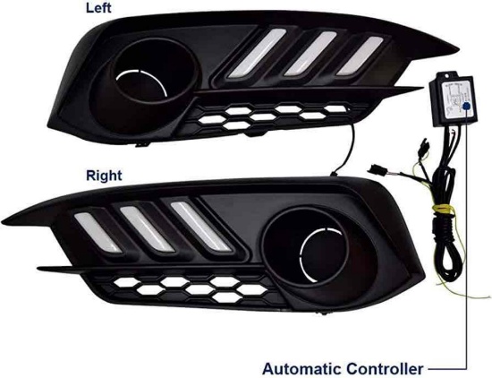 Allinoneparts LED Daytime Running Light Driving Lamps Replacement for 2016-2018 Honda Civic 10th Gen
