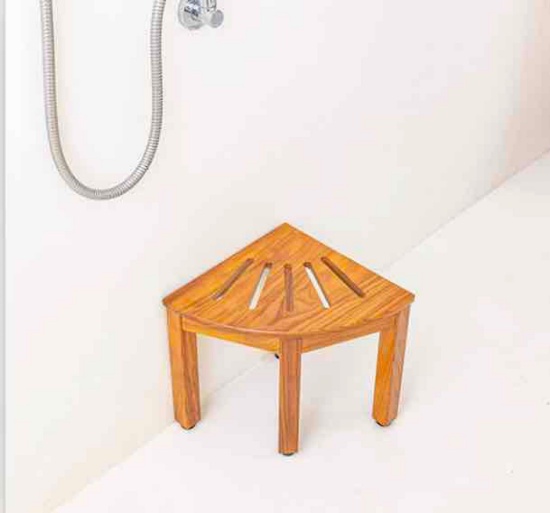 Teak Shower Stool/Teak Shower Foot Rest/Shower Stool for Shaving Legs/Teak Shower Bench/Shower Stool