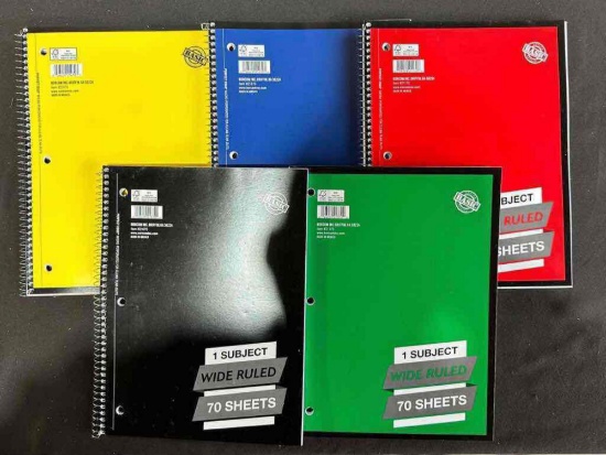 48 Norcom Basic Spiral Notebooks, 1 Subject, Wide Ruled, 70 Sheets
