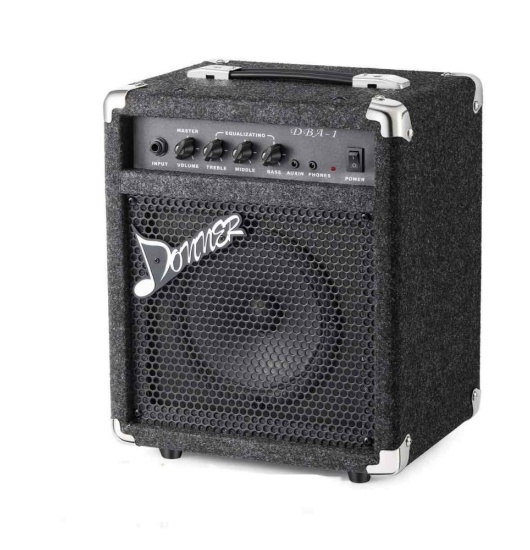 Donner Bass Amp 15W Bass Guitar Amplifier DBA-1 Electric Practice Bass Combo AMP with Cable
