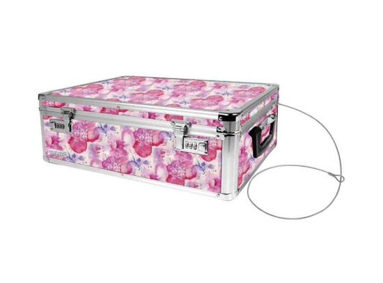 Vaultz Storage Lock Box - 6.5 x 23 x 13.5 Inch Lockable Dorm Storage Trunk with Combination Lock -