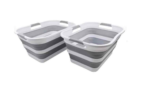 SAMMART - 29L (7.6 gallon) Collapsible Plastic Laundry Basket
