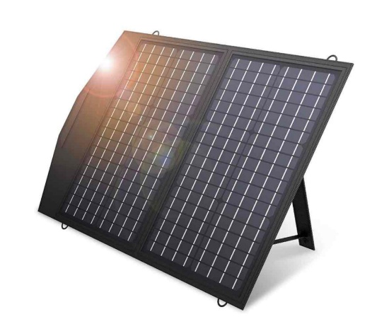 ALLPOWERS 60W Foldable Solar Panel Charger, Monocrystalline Portable Solar Panel with 18V DC, USB,