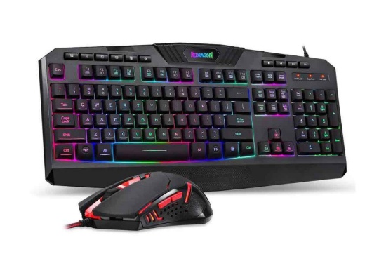 Redragon Wired Gaming Keyboard and Mouse Combo RGB Backlit Gaming Keyboard with Multimedia Keys