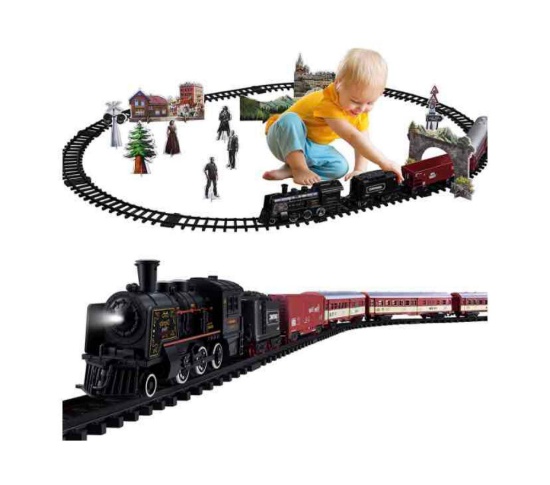 Train Set with Steam, Lights & Sound for Boys and Girls