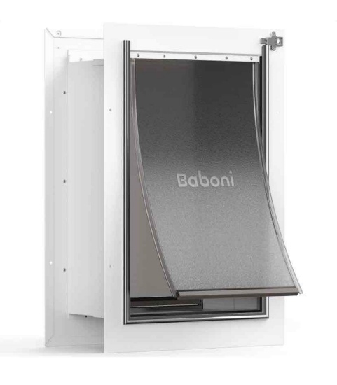 Baboni Pet Door for Wall, Steel Frame and Telescoping Tunnel