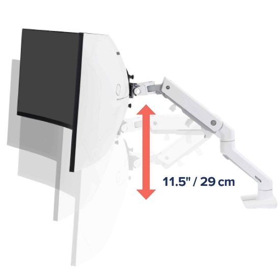 HX Desk Monitor Arm with HD Pivot (white) for Immersive 1000R Curved Screens