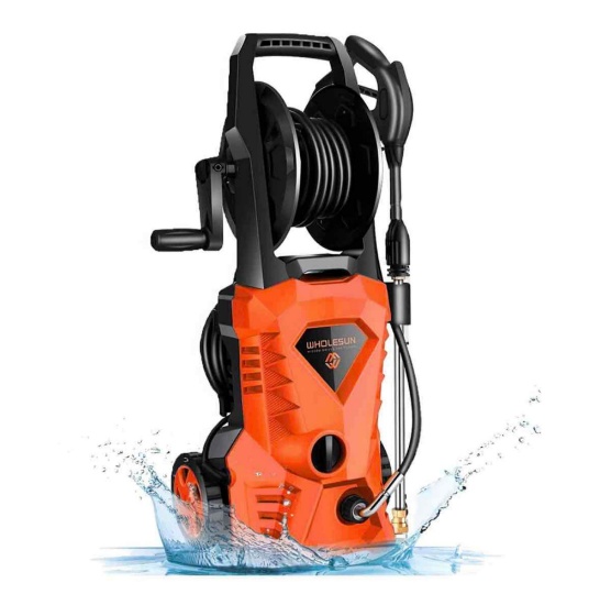 WHOLESUN Electric Pressure Washer 2.4GPM 1600W Power Washer with Hose Reel and Brush Orange