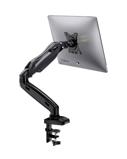 HUANUO Single Monitor Mount, Articulating Gas Spring Monitor Arm, Adjustable Monitor Stand, Vesa