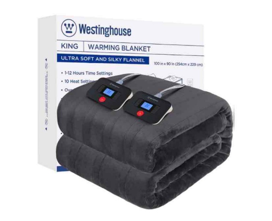Westinghouse Electric Blanket Flannel | 100x90 inch Warming