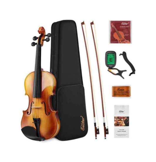Eastar 4/4 Violin Set Full Size Fiddle Solidwood for Adults with Hard Case, Shoulder Rest, Rosin