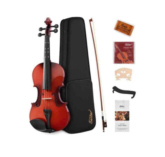 Eastar Violin 4/4 Full Size for Adults, Violin Set for Beginners with Hard Case, Rosin, Shoulder