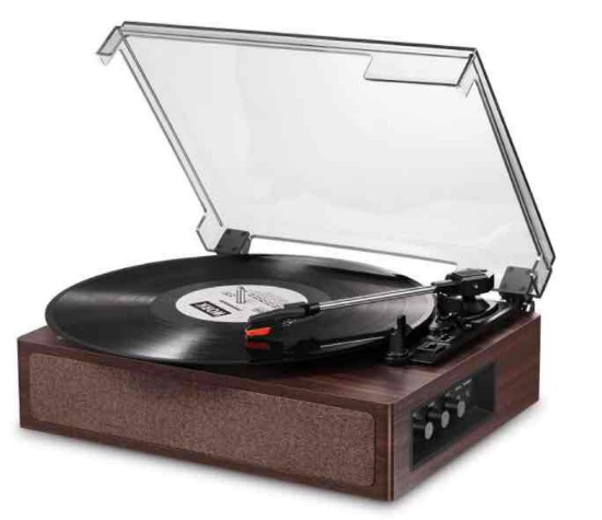 Donner Vinyl Record Player, Bluetooth Turntable for Vinyl Records