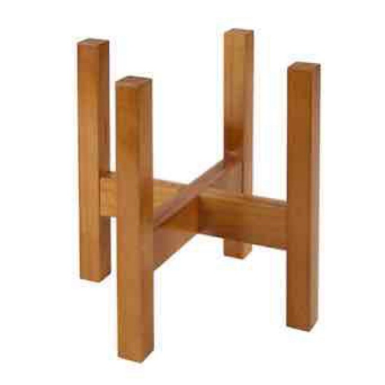 Style Selections Contemporary 10-in H x 10.24-in W Walnut Indoor/Outdoor Square Wood Plant Stand