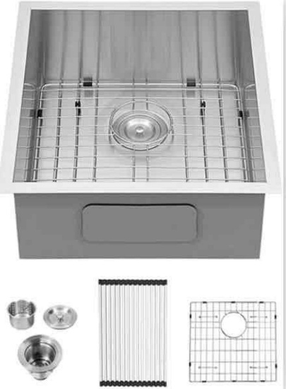 Logmey - Fregadero de 15 barras bajo montaje ? Fregadero de 15 x 17 pulgadas ? Fregadero de acero