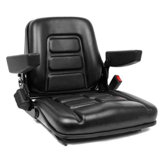 TICSEA Universal Fold Down Forklift Seat, Micro Switch, Armrest And Safety Belt for Tractor,