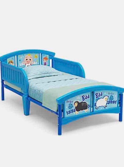 Delta Children CoComelon Plastic Convertible Toddler Bed in Blue
