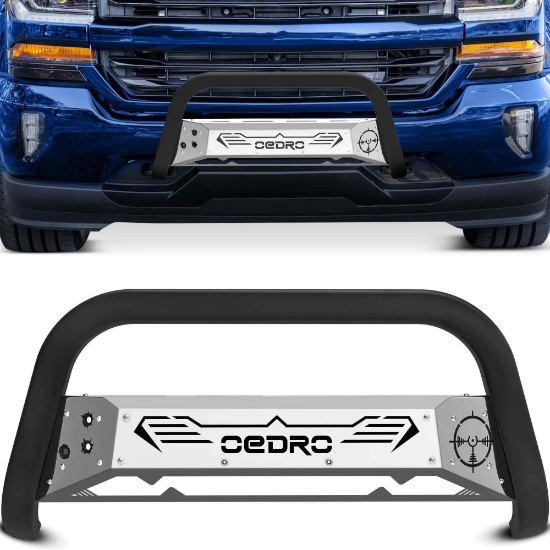 CEDRO Paintable Bull Bar Fits 2007-2018 Chevy Silverado/GMC Sierra 1500 & 2019 1500 LD & Limited,