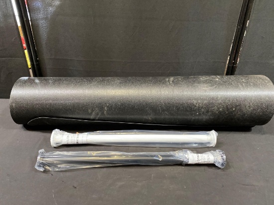 Ivilon Tension Curtain Rod (White and Black) & Mat