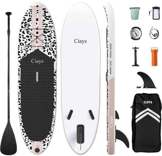 Ciays Inflatable Stand Up Paddle Board W SUP Accessories of Backpack