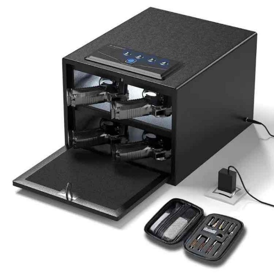 Xdeer Biometric Pistol Safe Quick Access Handgun Safe with Fingerprint & Digital Keypad