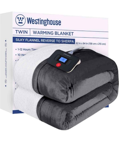 Westinghouse Electric Blanket Heated Blanket Twin Sherpa
