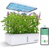 Domccy WiFi 14 Pods Hydroponics Growing System, Indoor Herb Garden with Grow Light, Smart Indoor