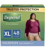 Depend FIT-FLEX Adult Incontinence Disposable Underwear for Women, Maximum Absorbency Small for