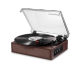 Donner Vinyl Record Player, Bluetooth Turntable for Vinyl Records with Built-in Speakers