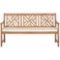 SAFAVIEH Bradbury 60.6 in. 3-Person Teak Brown Acacia Wood Outdoor Bench with Beige Cushions