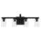 Kendall Manor 29 in. 4 Light Matte Black Bathroom Vanity Light with Clear Glass Shades