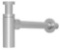 Solid Brass Round Bottle Modern P Trap in Chrome Finish