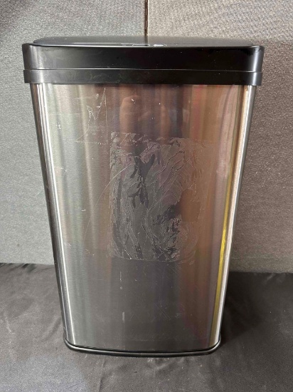 Insignia - 13 Gal. Automatic Trash Can - Stainless Steel