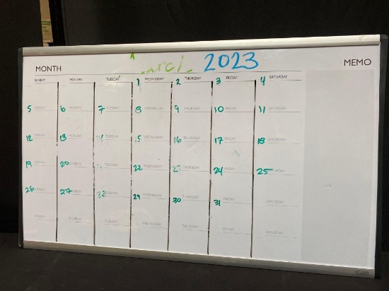 Quartet Arc Frame Magnetic Dry-Erase One Month Calendar