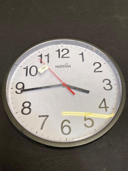 HIPPIH Clock Black Wall Clock Silent Non Ticking Quality Quartz