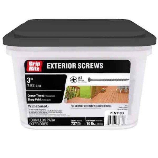 #10 x 3 in. Polymer Coated Philips Bugle-Head Coarse Thread Sharp Point Exterior Screw (10