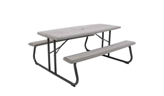 LIFETIME Store Folding Picnic Table, 6-Foot, Gray